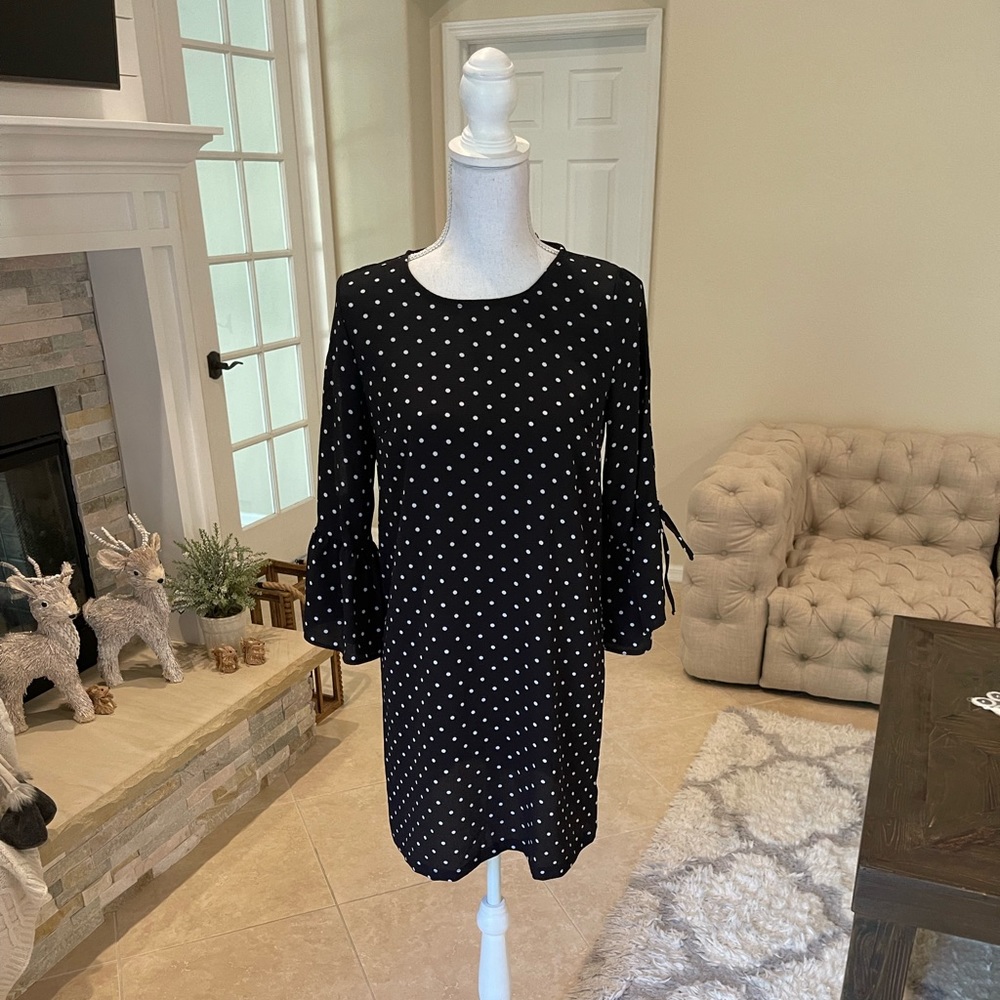 New look polka dots black dress size 6